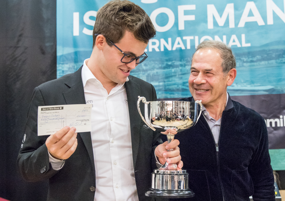 Carlsen places joint 3rd at the Isle of Man Grand Swisse.
